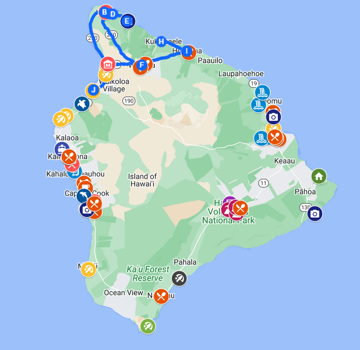 Island of Hawaii Map Thumbnail